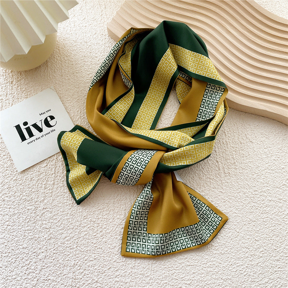 Women's Style Four Narrow Hair Band Tie Bag Temperament Scarfs