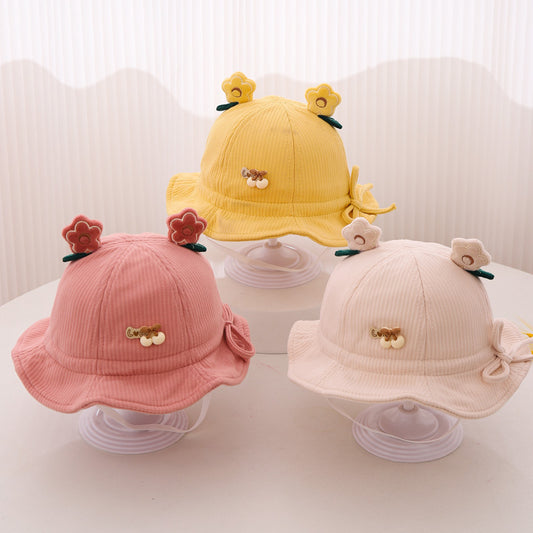 Versatile Korean Style Flower Ears Bucket Kids' Headwear