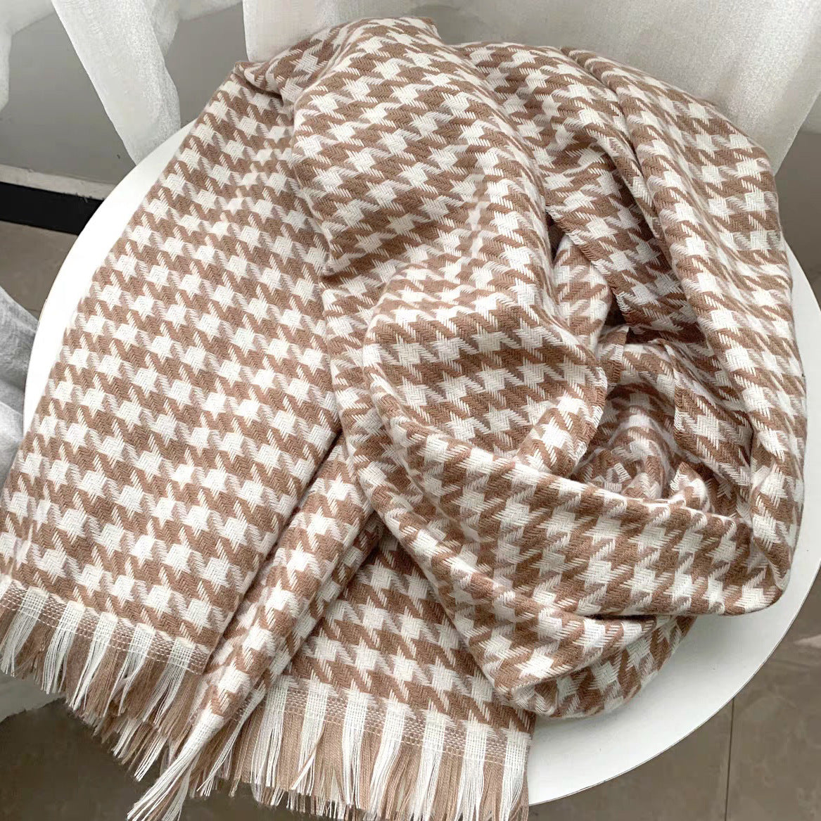 Plaid Female Winter Warm Korean Style Scarfs