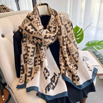 Broadcast Korean Style Printed Cotton Linen Classic Scarfs