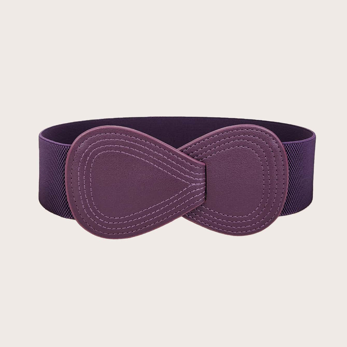 Women's Red Elastic Waist Seal Wide Bow Belts