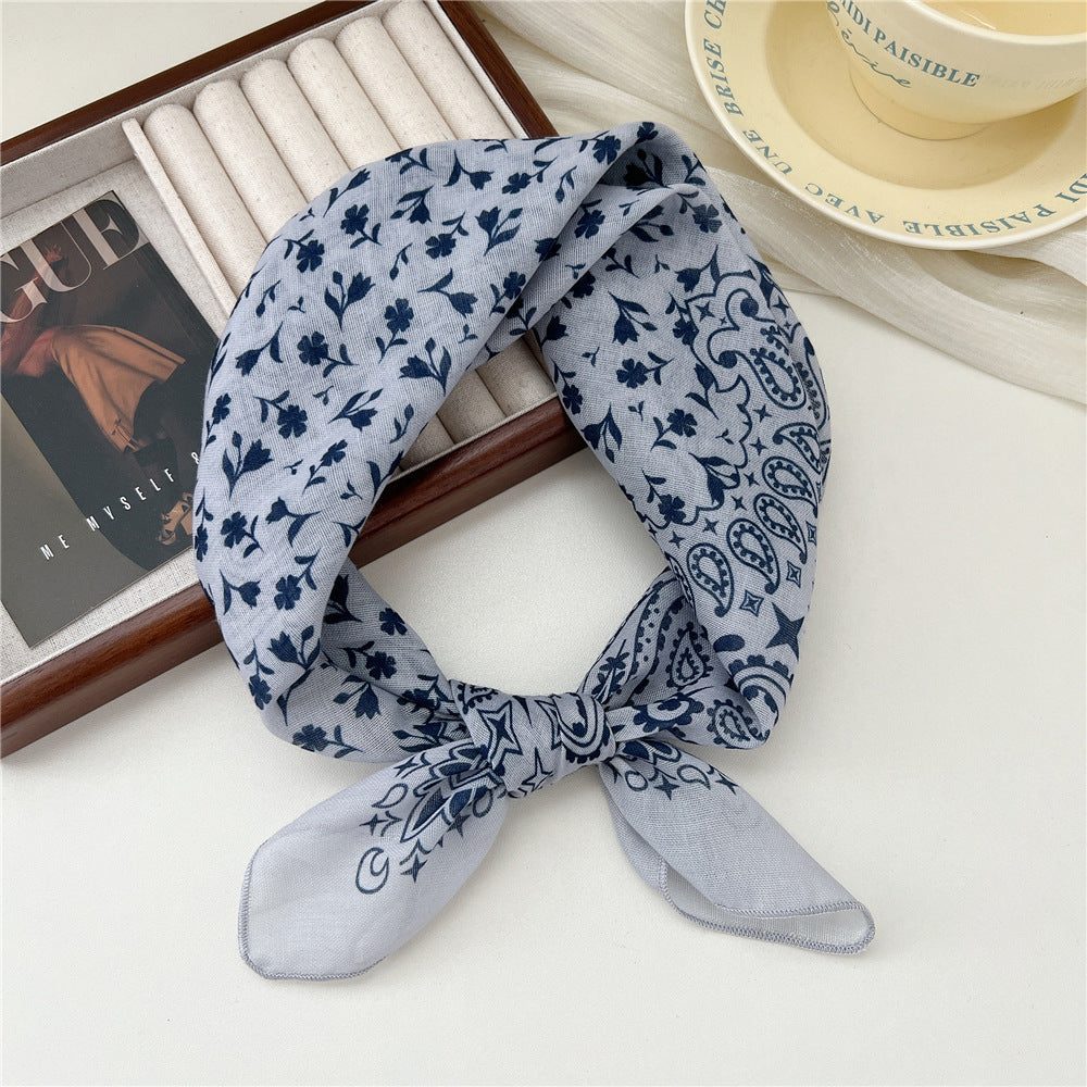 Small Square Towel Silk Female Autumn Summer Bandana Headband Scarfs