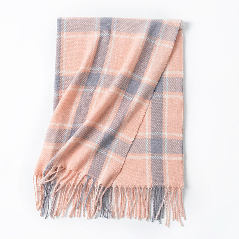 Plaid Korean Style Simple Warm Shawl Scarfs