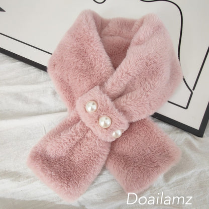 Pearl Plush Warm Fur Windproof Imitation Rabbit Collar Scarfs