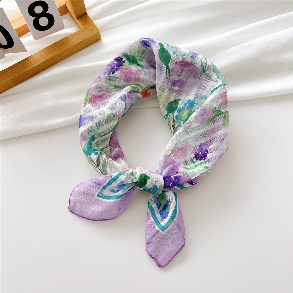 Women's Towel Silk Artistic Fashionable Elegant Hair Scarfs