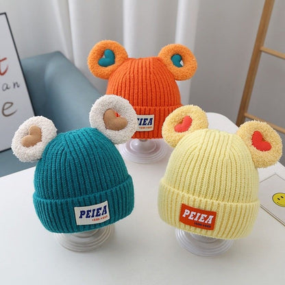 Love Knitted Hat Boy Cartoon Warm Kids' Headwear