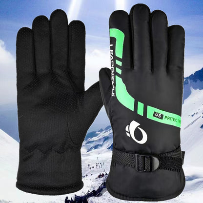 Men's Fleece Lined Padded Warm Keeping Ski Riding Gloves