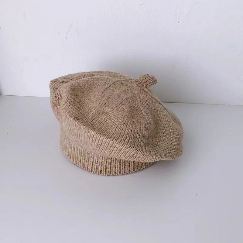 Thin Beret Boys Woolen Knitted Solid Color Kids' Headwear