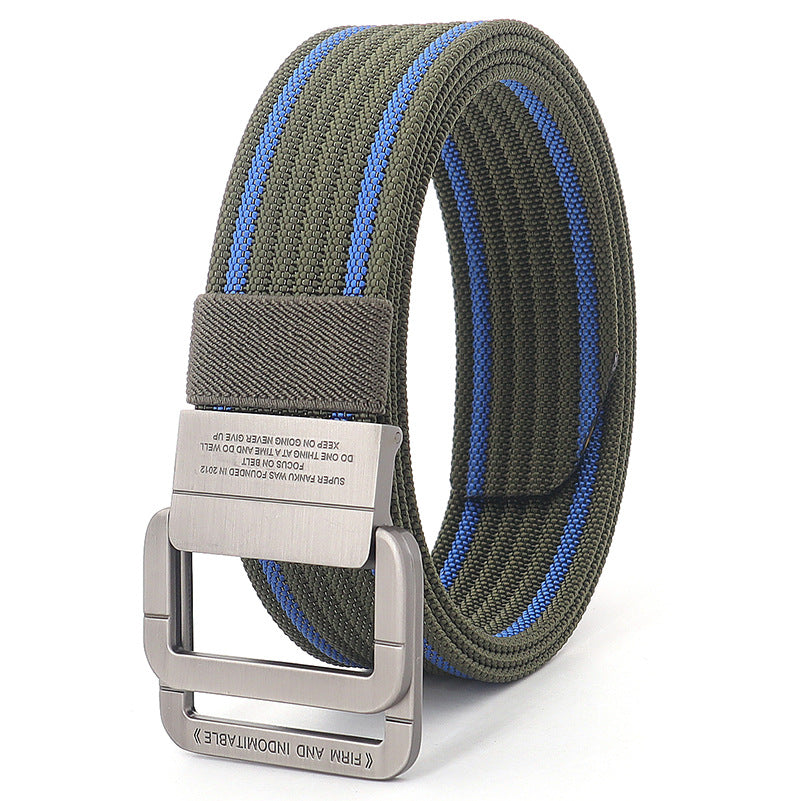 Men's Alloy Double Buckle Korean Weaving Nylon Belts