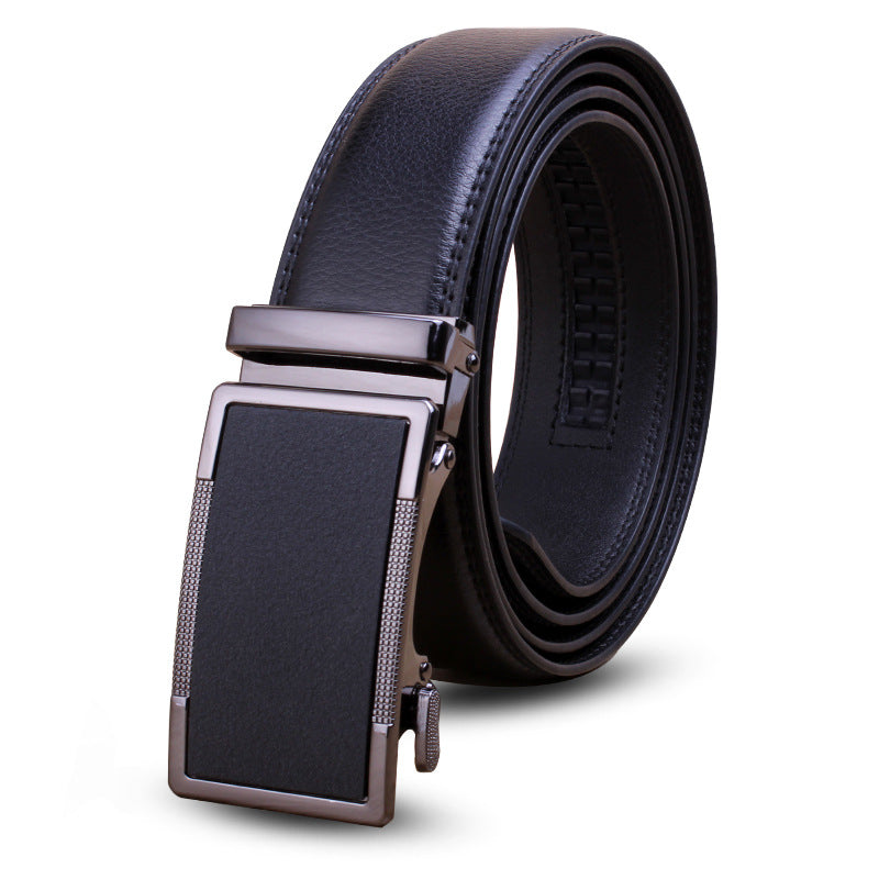 Men's Leather Automatic Buckle Cowhide Business Pant Belts