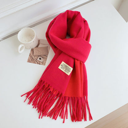 Women's Korean Style Double-sided Long Warm Fashionable Scarfs