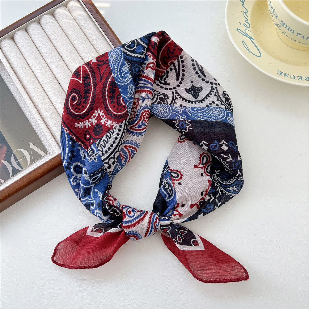 Women's Linen Small Square Towel Neck Decorative Scarfs