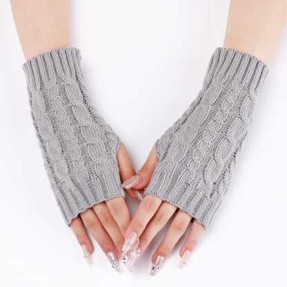 Women's & Men's Open Finger Arm Sleeve Knitted Warm Gloves