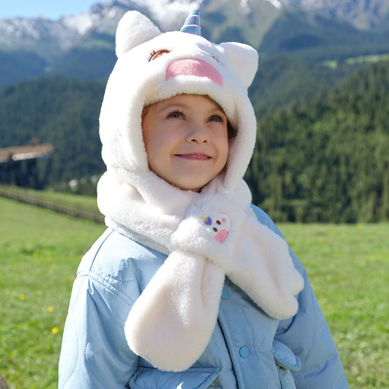 Children's Hat Integrated Cute Cartoon Animal Boys Kids' Headwear