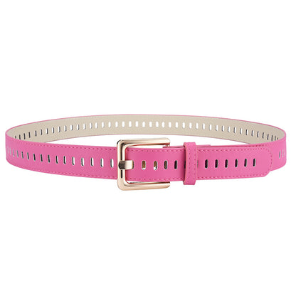 Women's Full Hole Decorative Pin Buckle Wide Belts