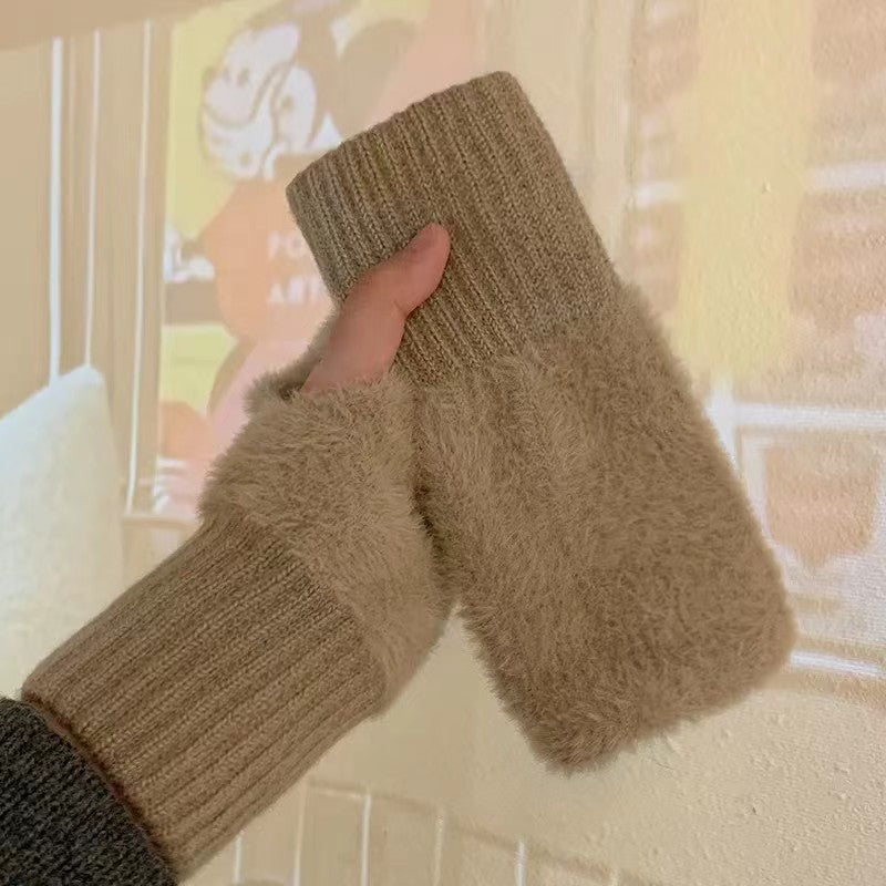 Knitted Office Writing Warm Leakage Touch Gloves