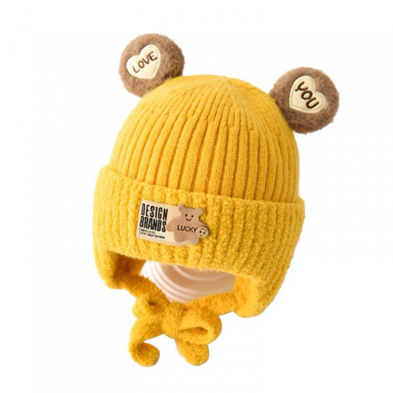 Hat Cute Boy Little Wool Thickened Kids' Headwear