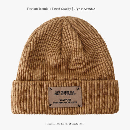 Trendy Vintage Patch Couple Woolen Female Winter Series Hats & Caps