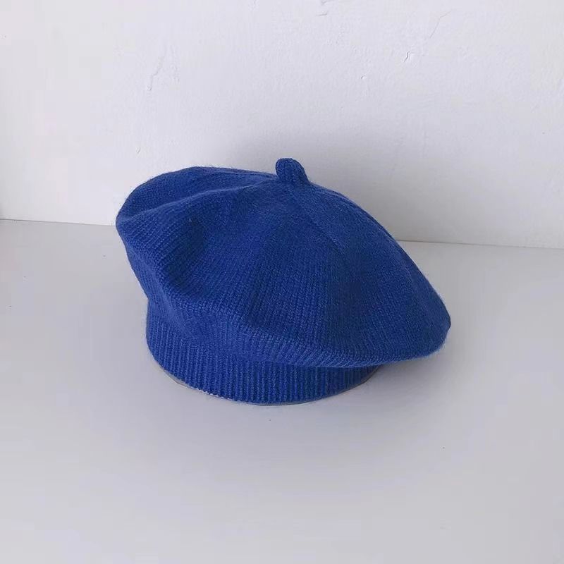 Thin Beret Boys Woolen Knitted Solid Color Kids' Headwear