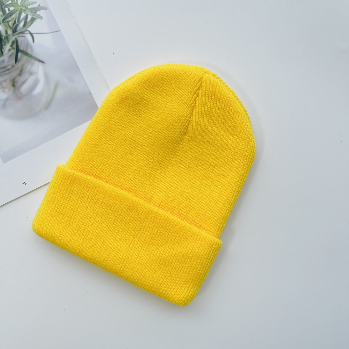 Children's Color Knitted Korean Casual Acrylic Woolen Kids' Headwear