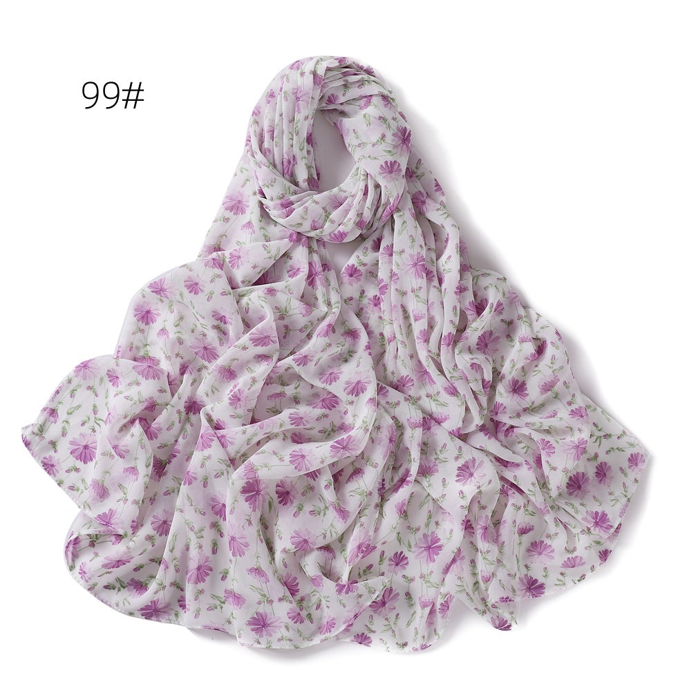 Small Floral Letter Sunscreen Shawl Pearl Scarfs