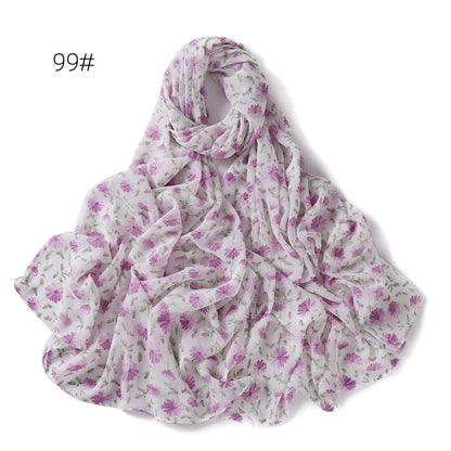 Small Floral Letter Sunscreen Shawl Pearl Scarfs