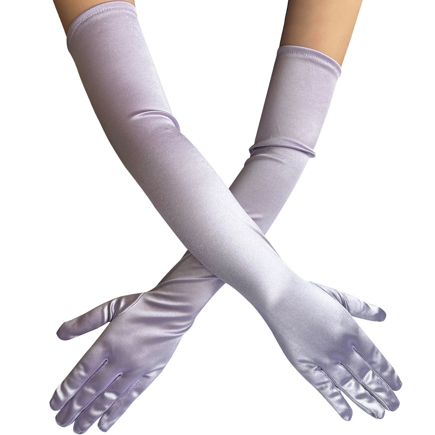 Women's Lengthened Satin Bridal Wedding Halloween Play Gloves