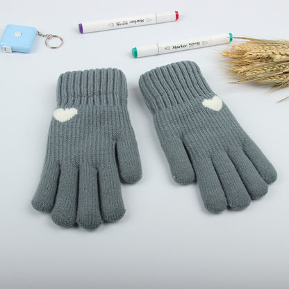 Women's Warm Knitted Wool Brushed Lining Screen Gloves