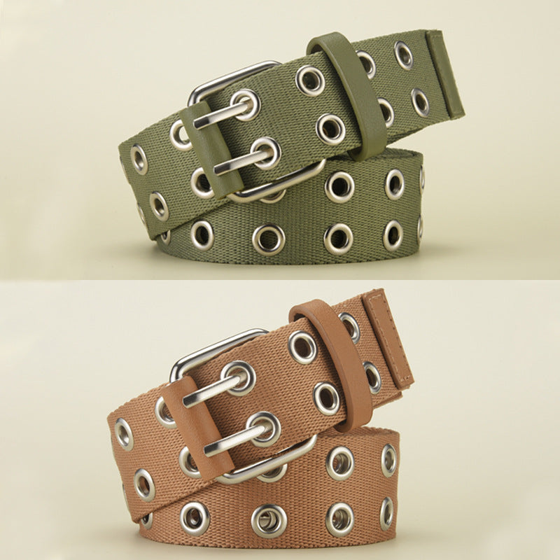 Women's & Men's Double Pin Buckle Trendy Casual Medium Belts