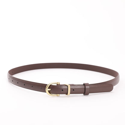 Women's Edge Thin Simple Small Retro Gold Belts