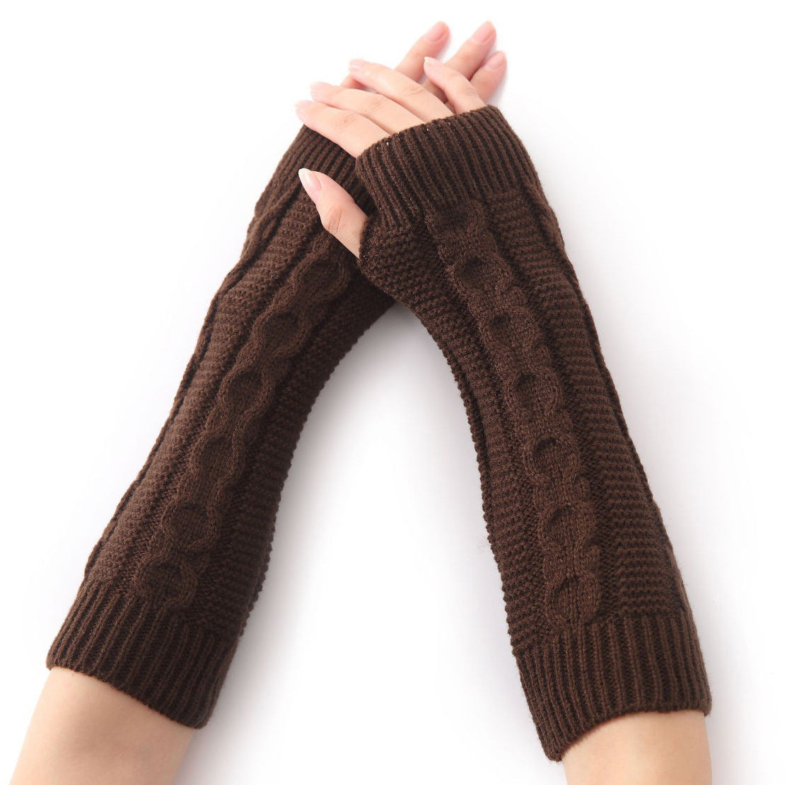 Women's & Men's Pattern Fingerless Half Finger Wool Wristband Oversleeve Gloves