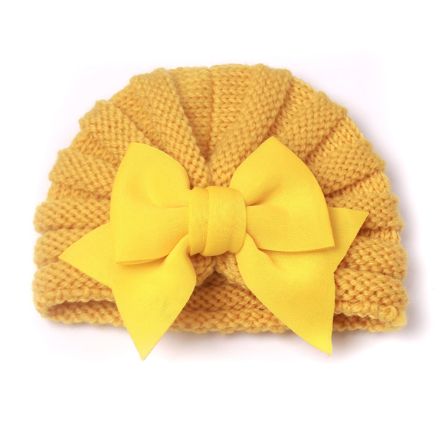 Children's Keep Warm Knitted Hat Bow Sleeve Kids' Headwear