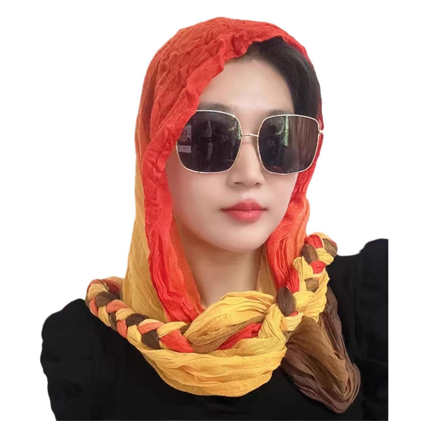 Cotton Linen Braid Sun Protection Headcloth Scarfs