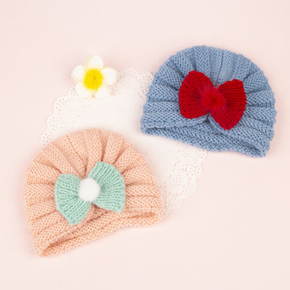 Children's Hat Solid Color Infant Bow Hair Kids' Headwear