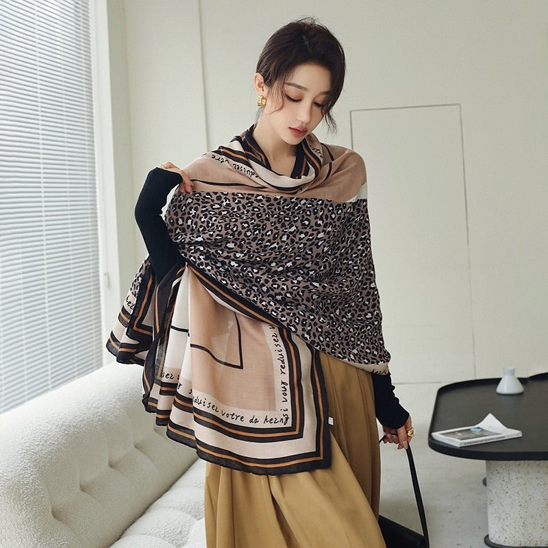 Women's Cotton Linen Fashionable Silk Travel Cloak Outdoor Scarfs