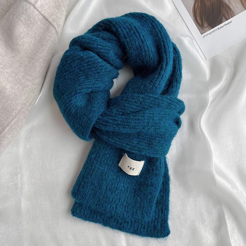 Mohair Clip Flower Female Winter Soft Glutinous Wool Scarfs