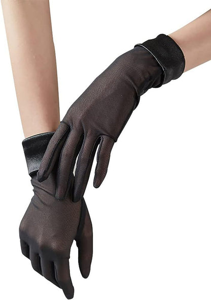 Women's Classic Stretch Short Satin Wedding Dance Party Gloves