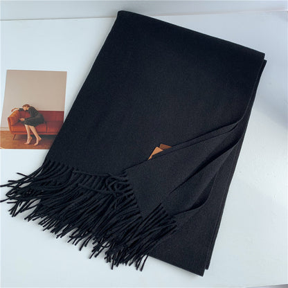 Women's Korean Style Fashion Labeling Solid Color Scarfs