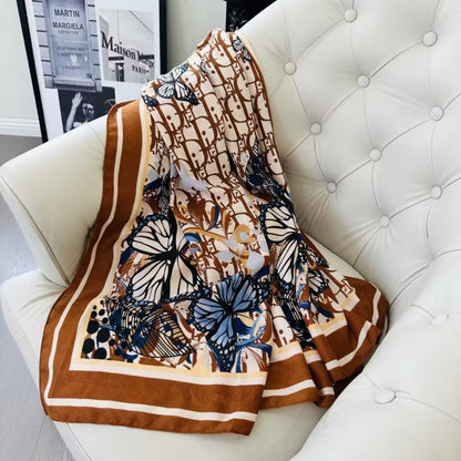 Broadcast Korean Style Printed Cotton Linen Classic Scarfs