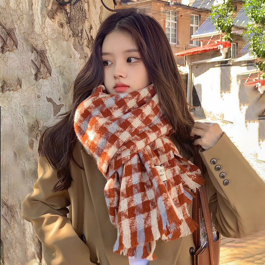 Women's Plaid Fashion Warm Atmosphere Shawl Scarfs