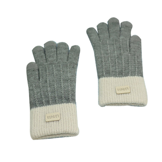 Women's & Men's Screen Knitted Warm Cute Fleece-lined Thickened Gloves