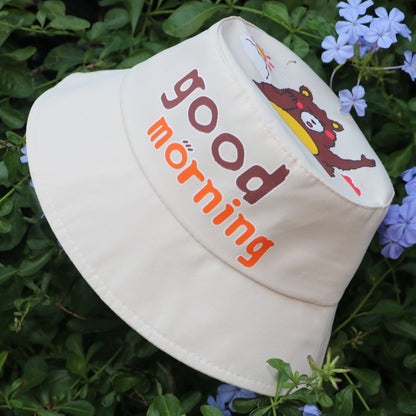 Children's Bucket Hat Good Morning Bear Sun Protection Kids' Headwear