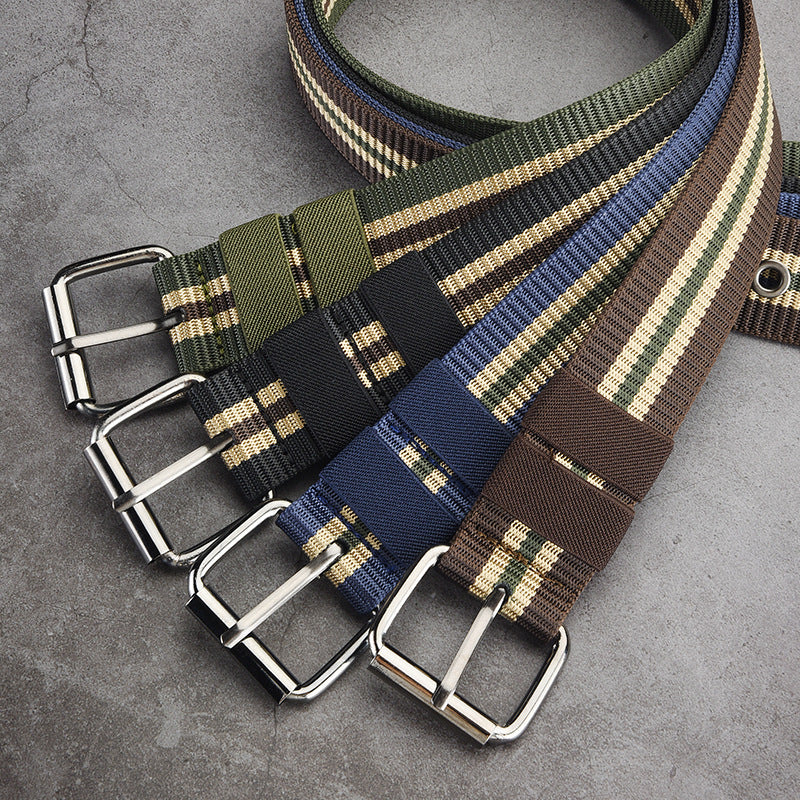 Men's Fashion Pin Buckle Imitation Nylon Woven Belts