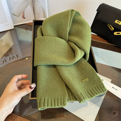 Women's & Men's Pure Wool Winter Solid Color Small Scarfs