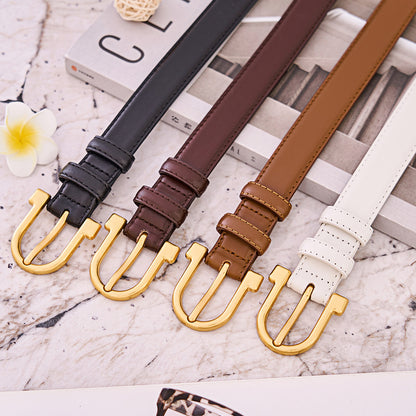 Women's Leather First Layer Cowhide Formal Decoration Belts