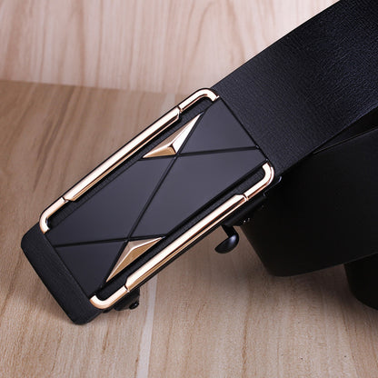 Men's Leather Toothless Automatic Buckle Waist Seal Belts