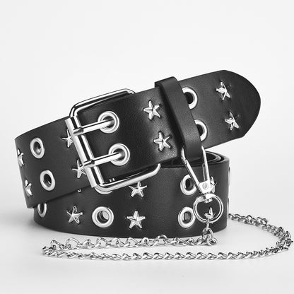 Star Double Row Air Hole Punk Belts