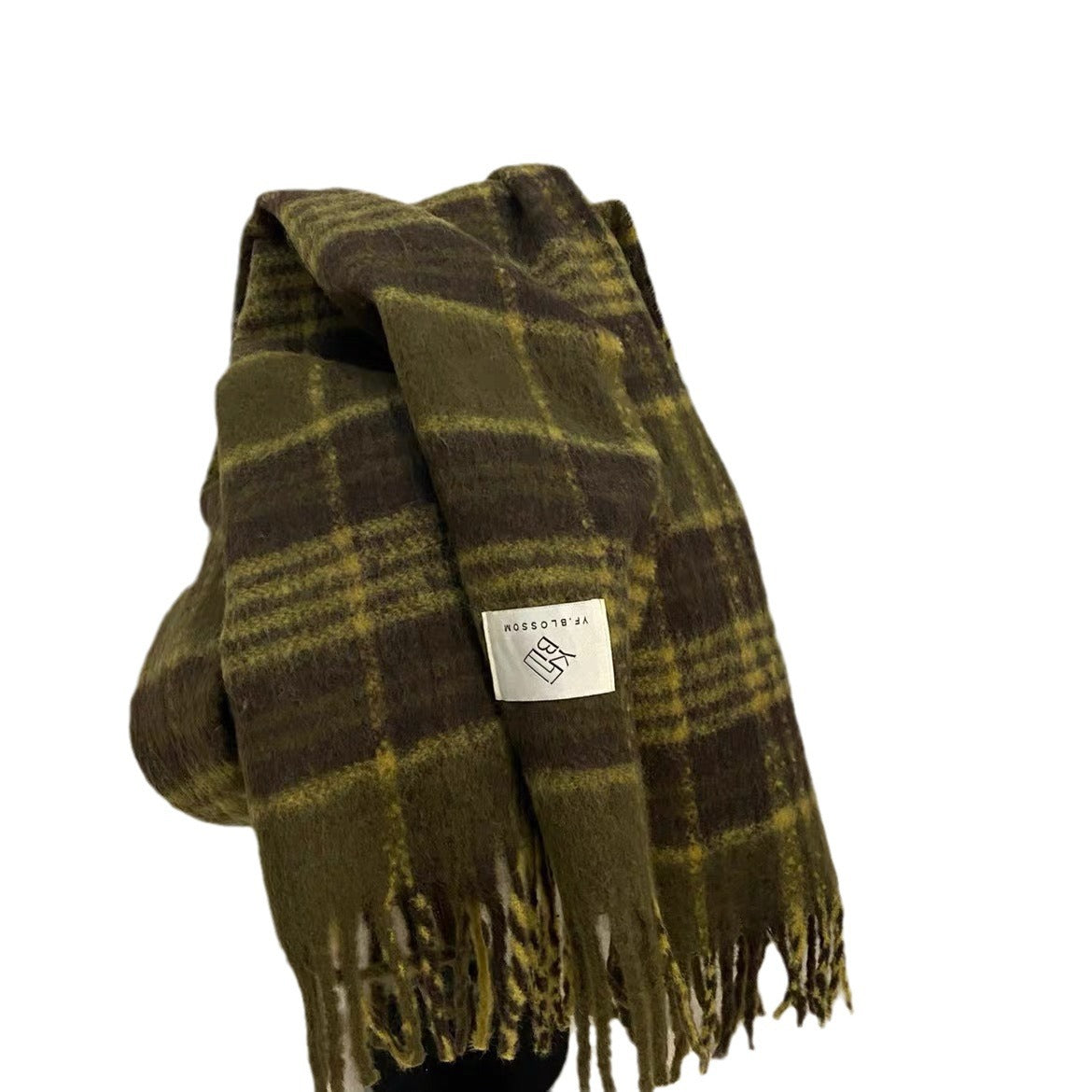 Women's Korean Retro Plaid High-grade Thick Warm Scarfs