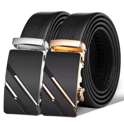 Men's First Layer Cow Leather Automatic Buckle Belts