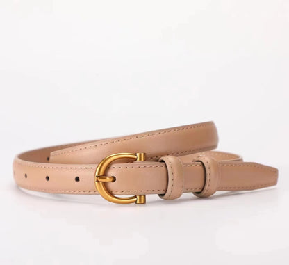 Ornament Genuine Leather Thin Pin Buckle Belts